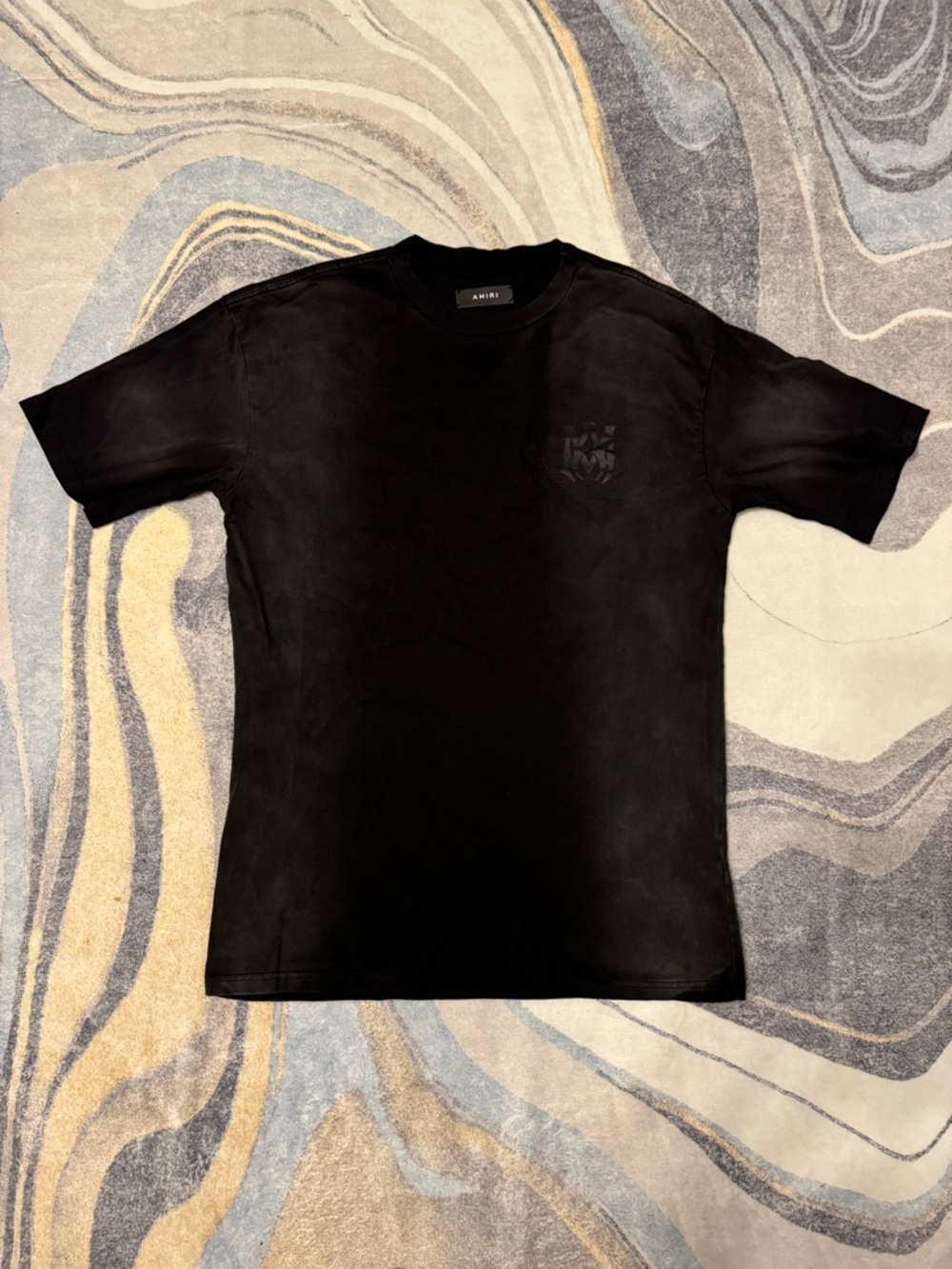Amiri Black Sparkle MA Logo Tee Mens Size Medium or Large